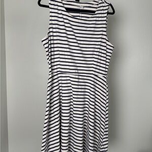Old Navy Navy & White Striped Sleeveless Dress – Fit & Flare